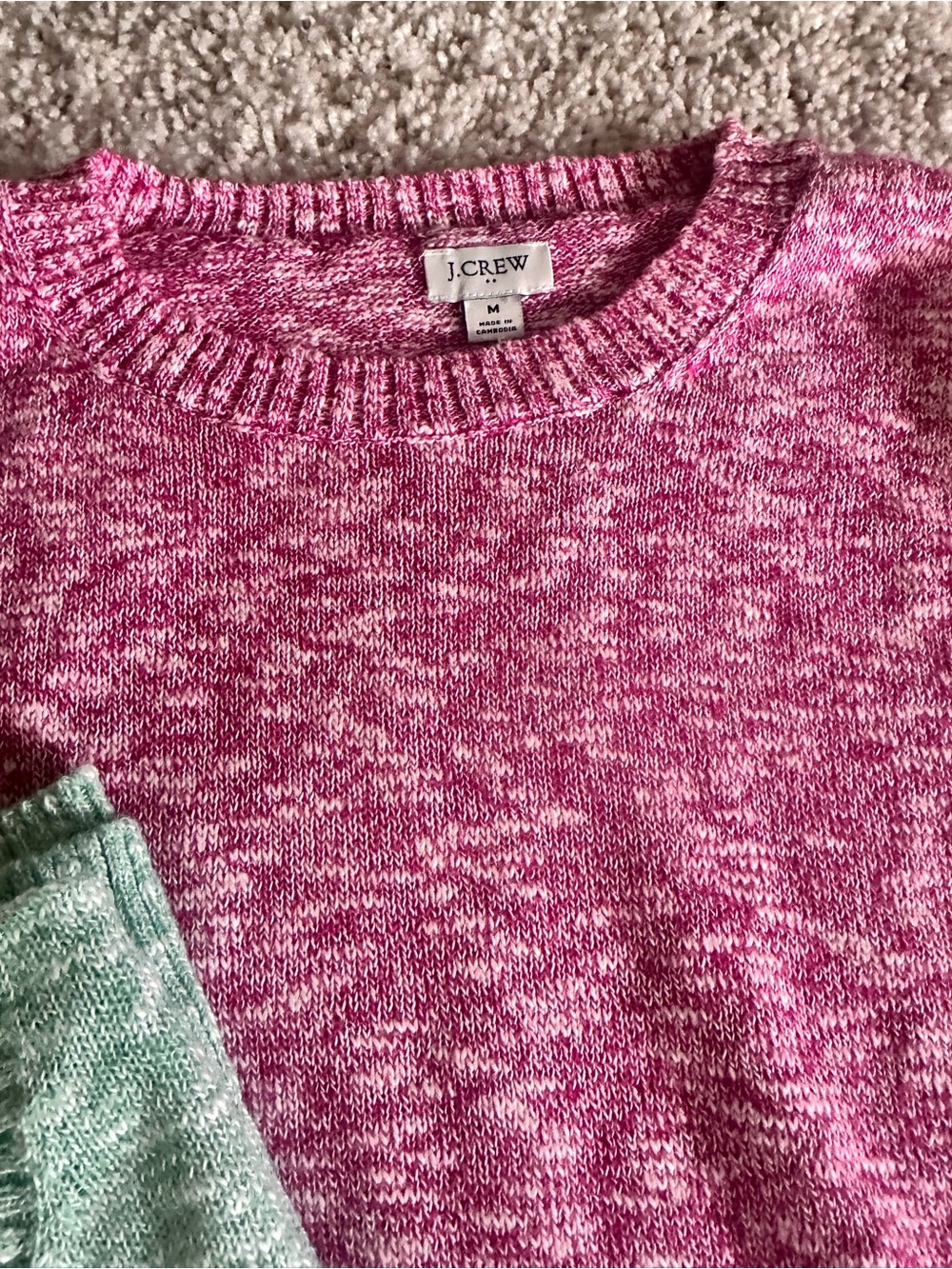 J. Crew Marled Crewneck Sweater - Pink and green - Picture 3 of 3